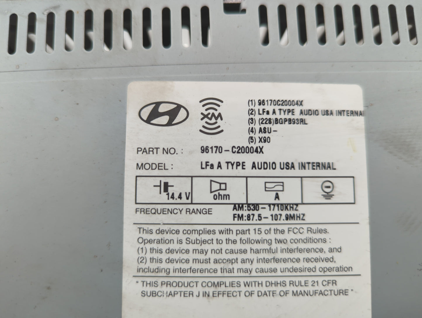 2015-2015 Hyundai Sonata Am Fm Cd Player Radio Receiver - Oemusedautoparts1.com