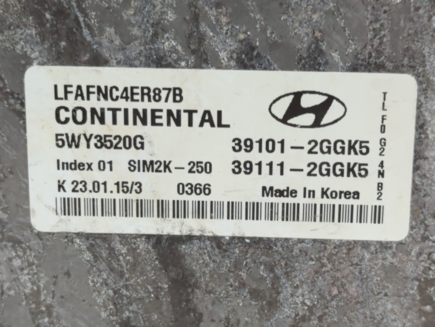 2015-2017 Hyundai Sonata PCM Engine Control Computer ECU ECM PCU OEM P/N:39101-2GGK5 39111-2GGK5 Fits Fits 2015 2016 2017 OE
