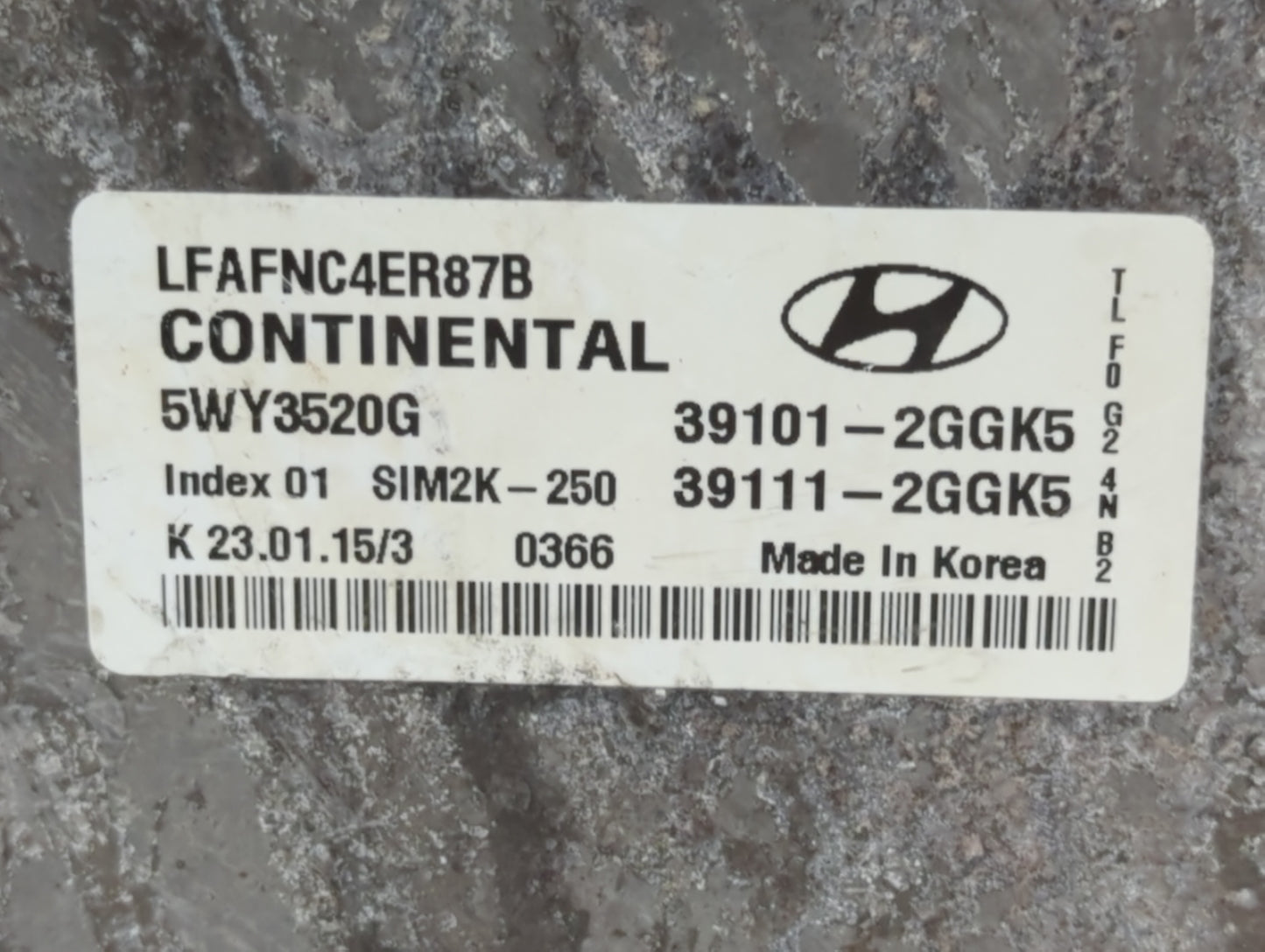 2015-2017 Hyundai Sonata PCM Engine Control Computer ECU ECM PCU OEM P/N:39101-2GGK5 39111-2GGK5 Fits Fits 2015 2016 2017 OE