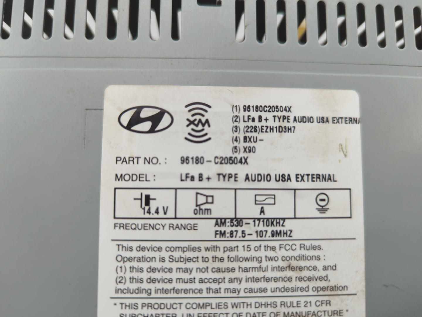 2015-2015 Hyundai Sonata Am Fm Cd Player Radio Receiver - Oemusedautoparts1.com