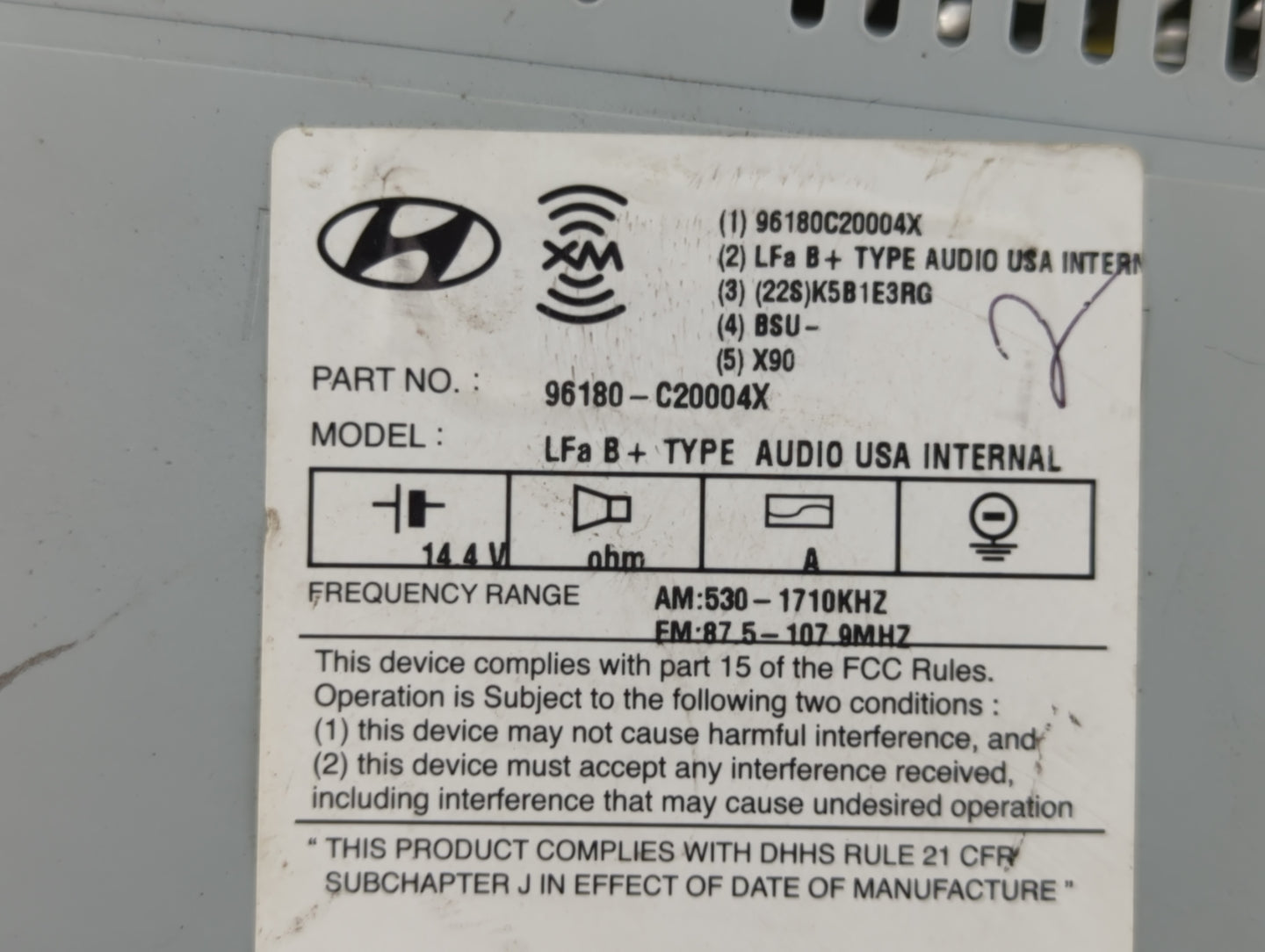 2015-2017 Hyundai Sonata Am Fm Cd Player Radio Receiver - Oemusedautoparts1.com