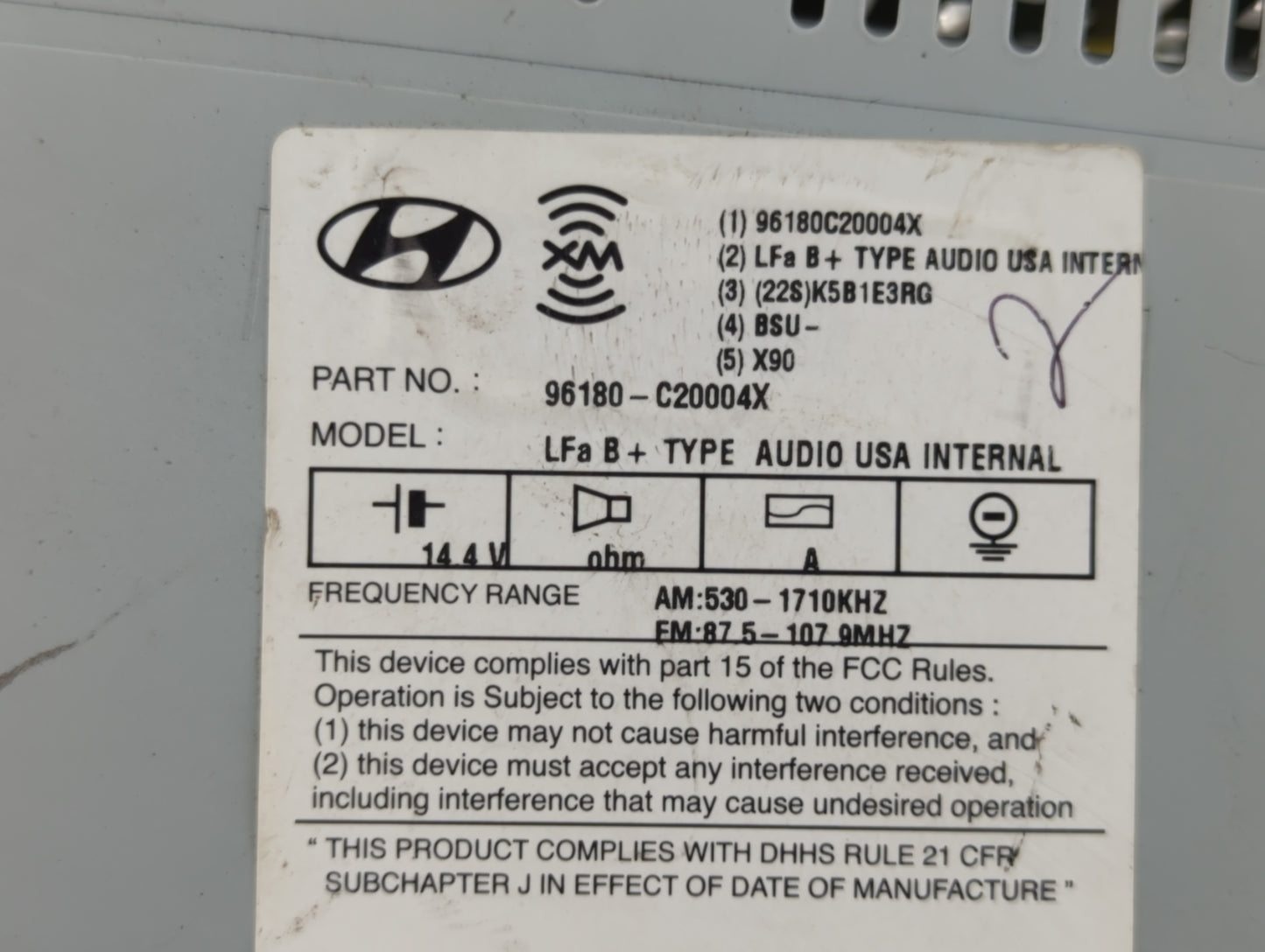 2015-2017 Hyundai Sonata Am Fm Cd Player Radio Receiver - Oemusedautoparts1.com