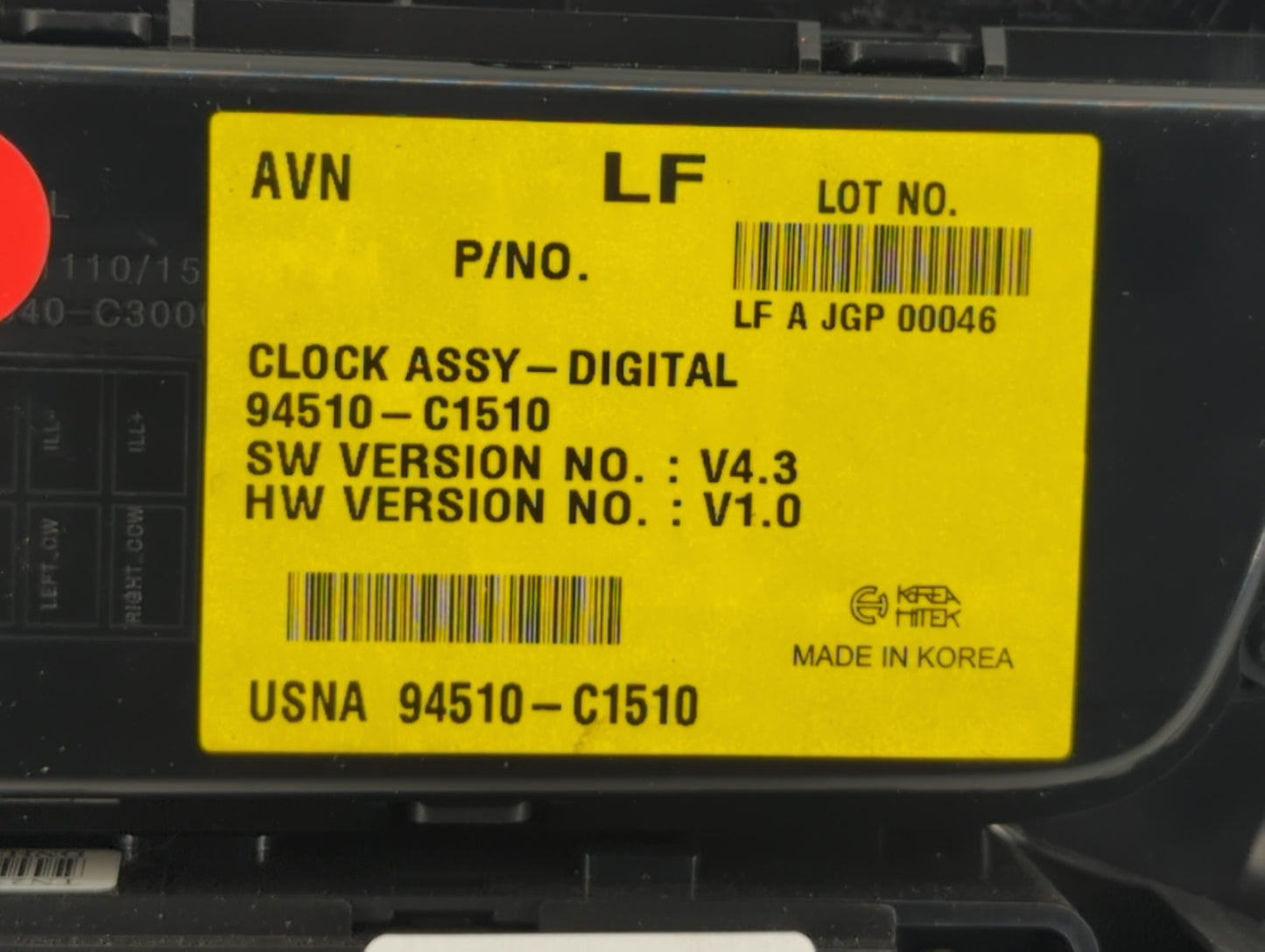 2011-2015 Hyundai Sonata Climate Control Module Temperature AC/Heater Replacement P/N:94510-C1510 Fits OEM Used Auto Parts -