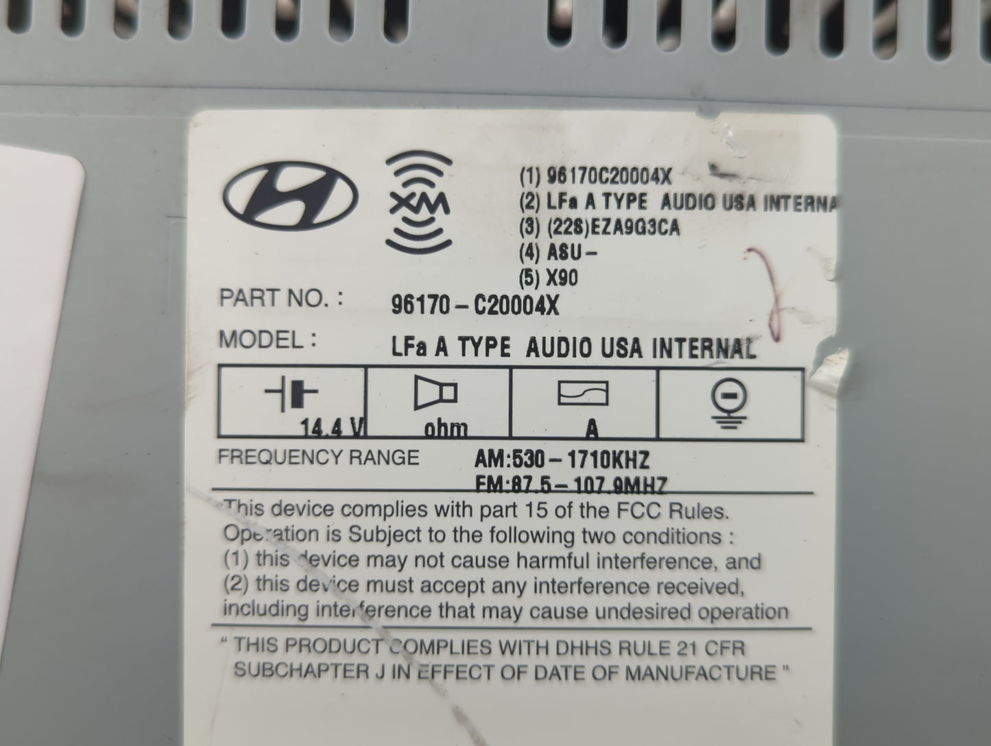 2015-2015 Hyundai Sonata Am Fm Cd Player Radio Receiver - Oemusedautoparts1.com