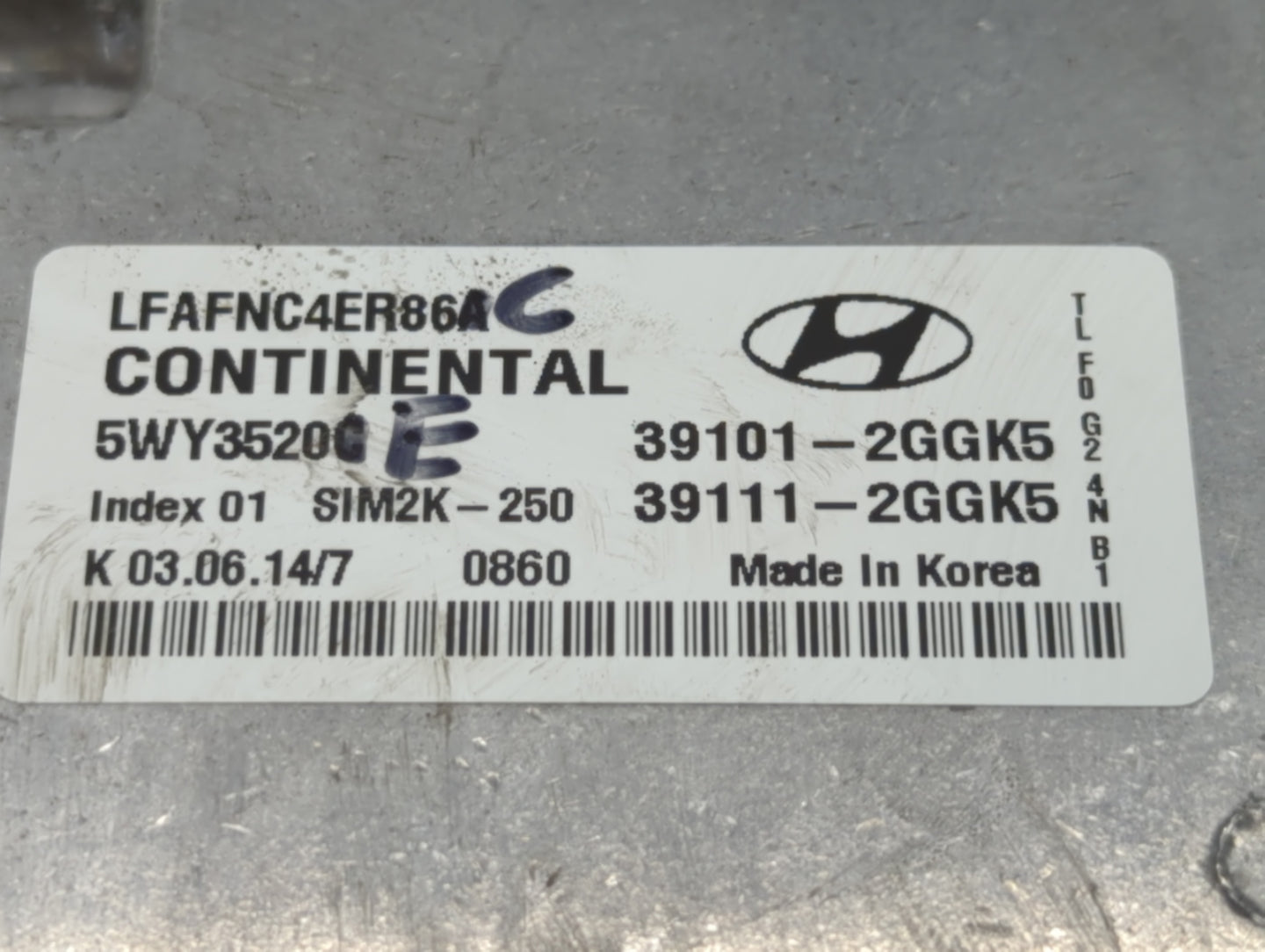 2015-2017 Hyundai Sonata PCM Engine Control Computer ECU ECM PCU OEM P/N:39101-2GGK5 39101-2GGK0 Fits Fits 2015 2016 2017 OE