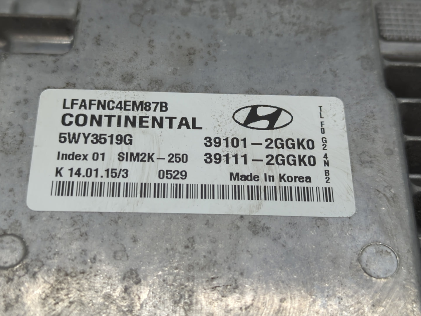 2015-2017 Hyundai Sonata PCM Engine Control Computer ECU ECM PCU OEM P/N:39101-2GGK0 Fits Fits 2015 2016 2017 OEM Used Auto 