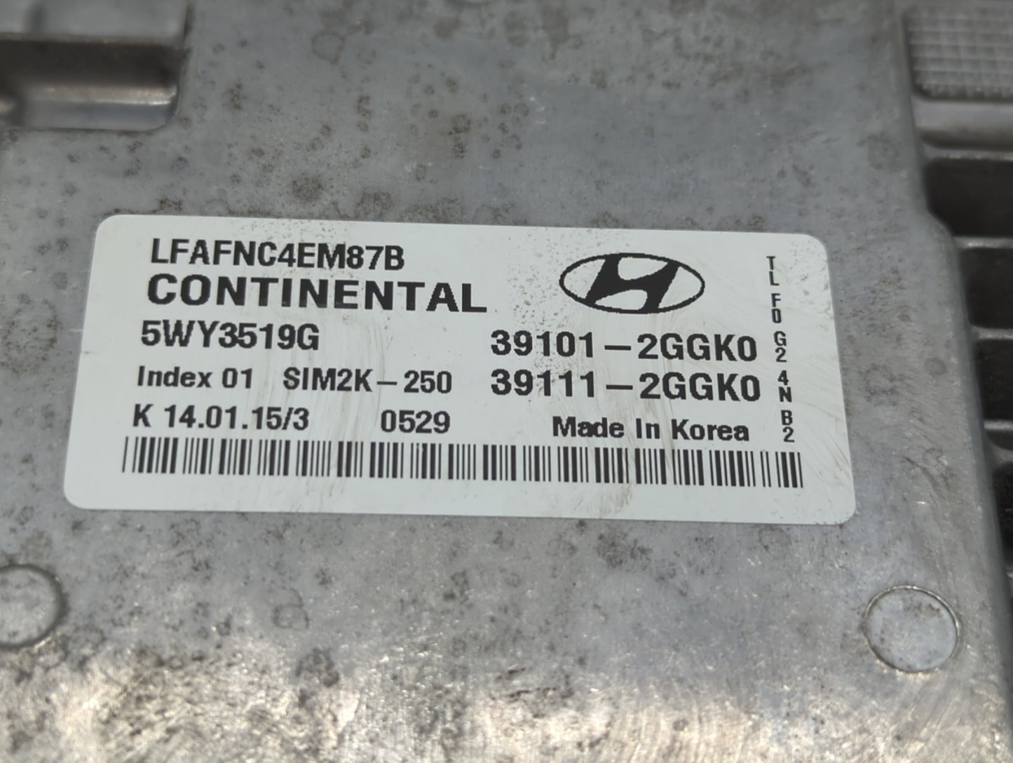 2015-2017 Hyundai Sonata PCM Engine Control Computer ECU ECM PCU OEM P/N:39101-2GGK0 Fits Fits 2015 2016 2017 OEM Used Auto 