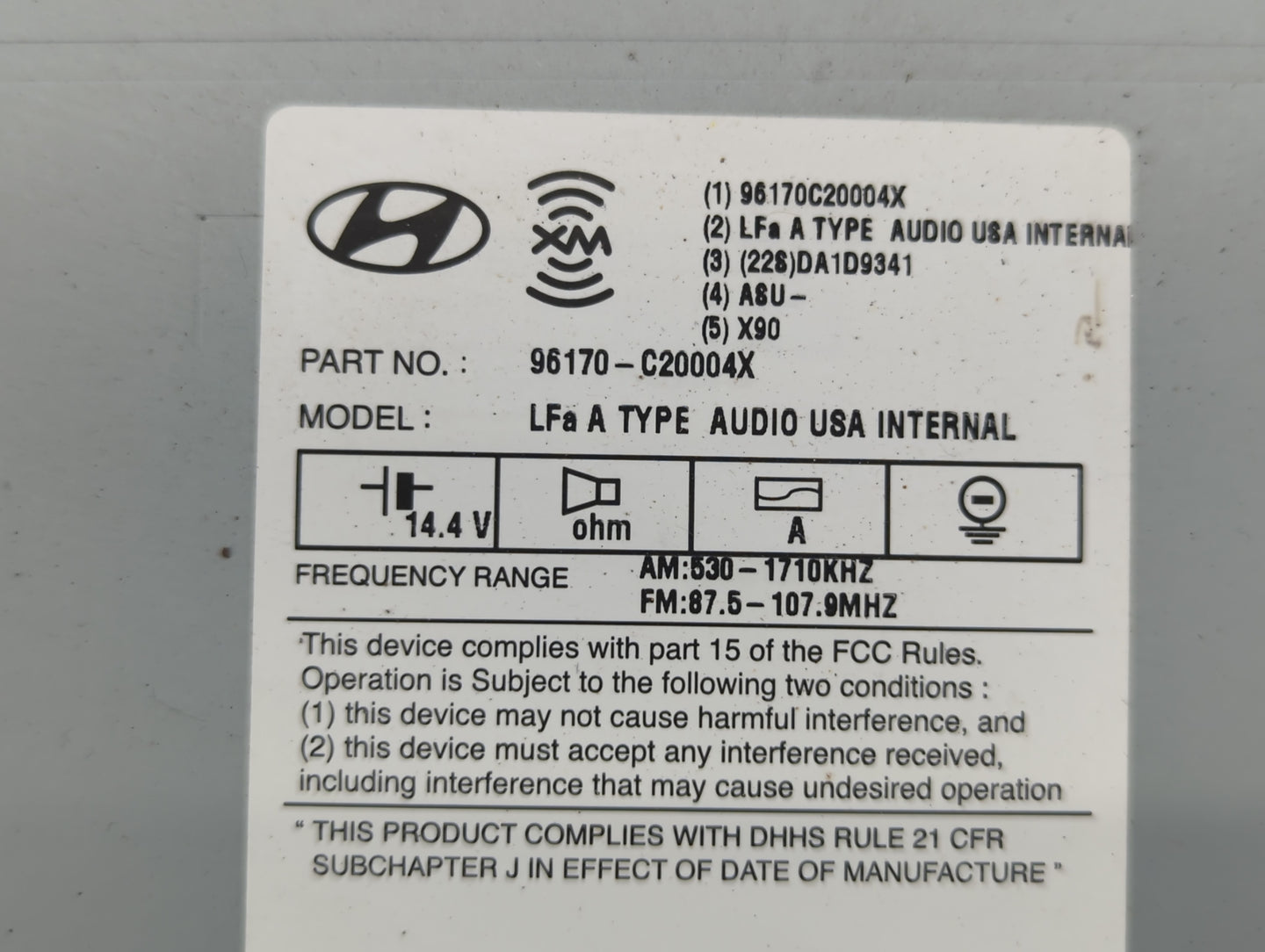 2015-2015 Hyundai Sonata Am Fm Cd Player Radio Receiver - Oemusedautoparts1.com