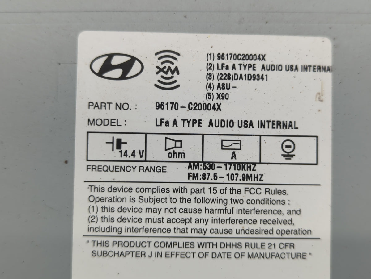 2015-2015 Hyundai Sonata Am Fm Cd Player Radio Receiver 582047 - Oemusedautoparts1.com