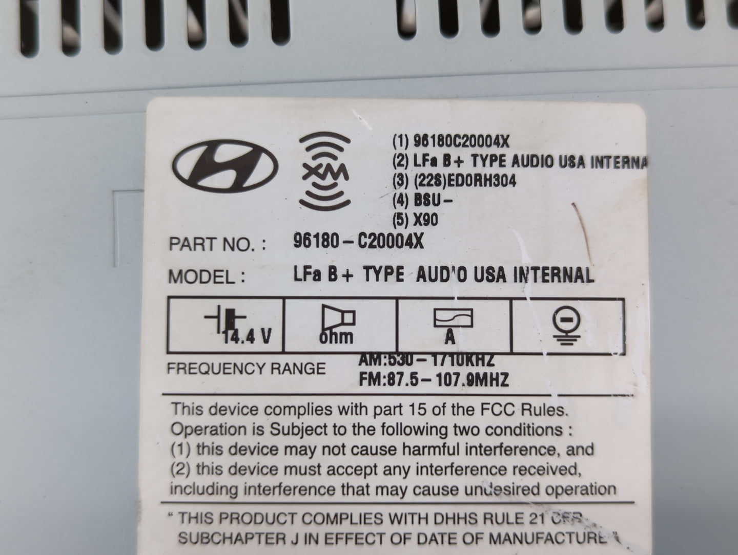 2015-2017 Hyundai Sonata Am Fm Cd Player Radio Receiver - Oemusedautoparts1.com