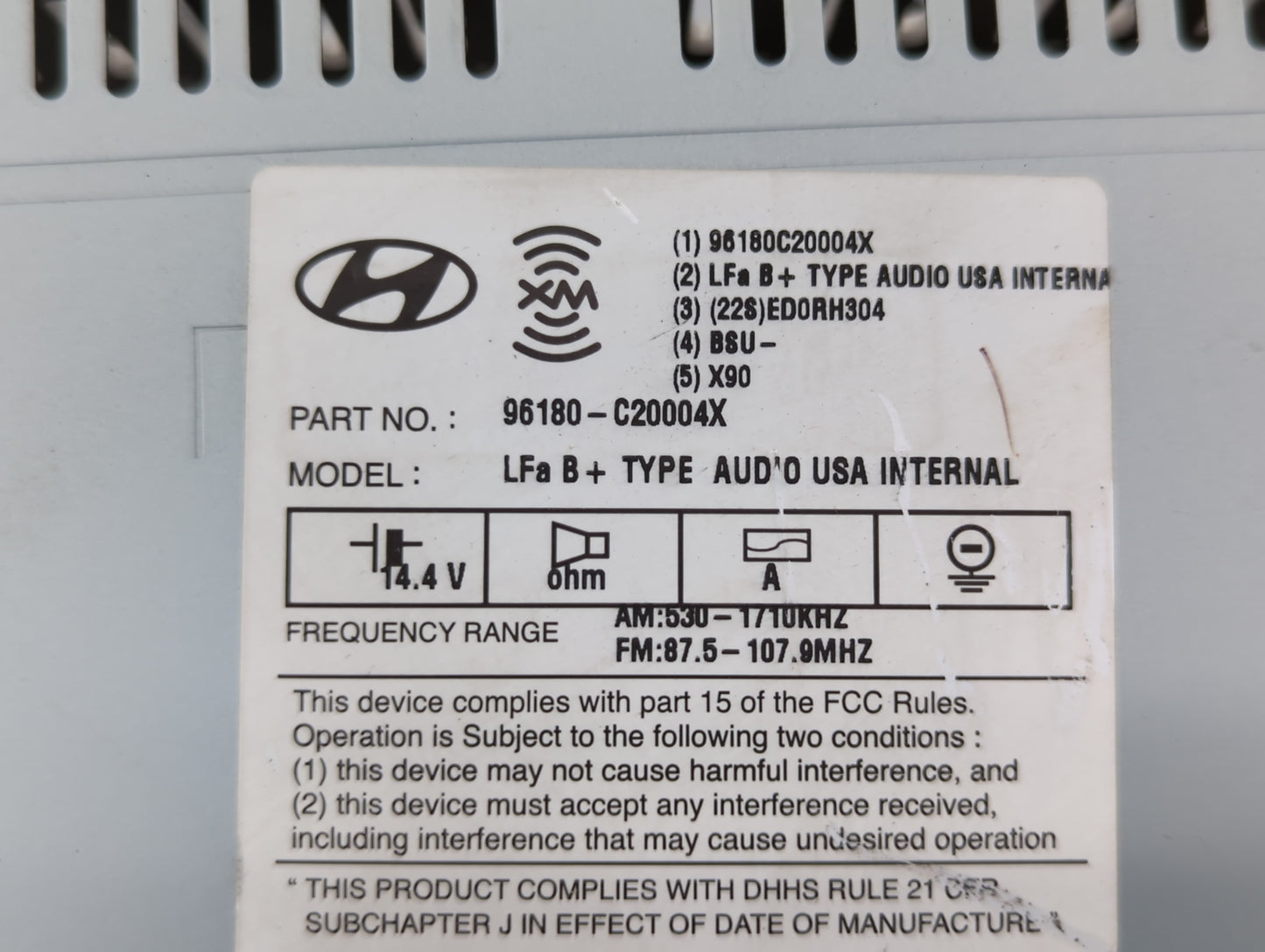 2015-2017 Hyundai Sonata Am Fm Cd Player Radio Receiver - Oemusedautoparts1.com