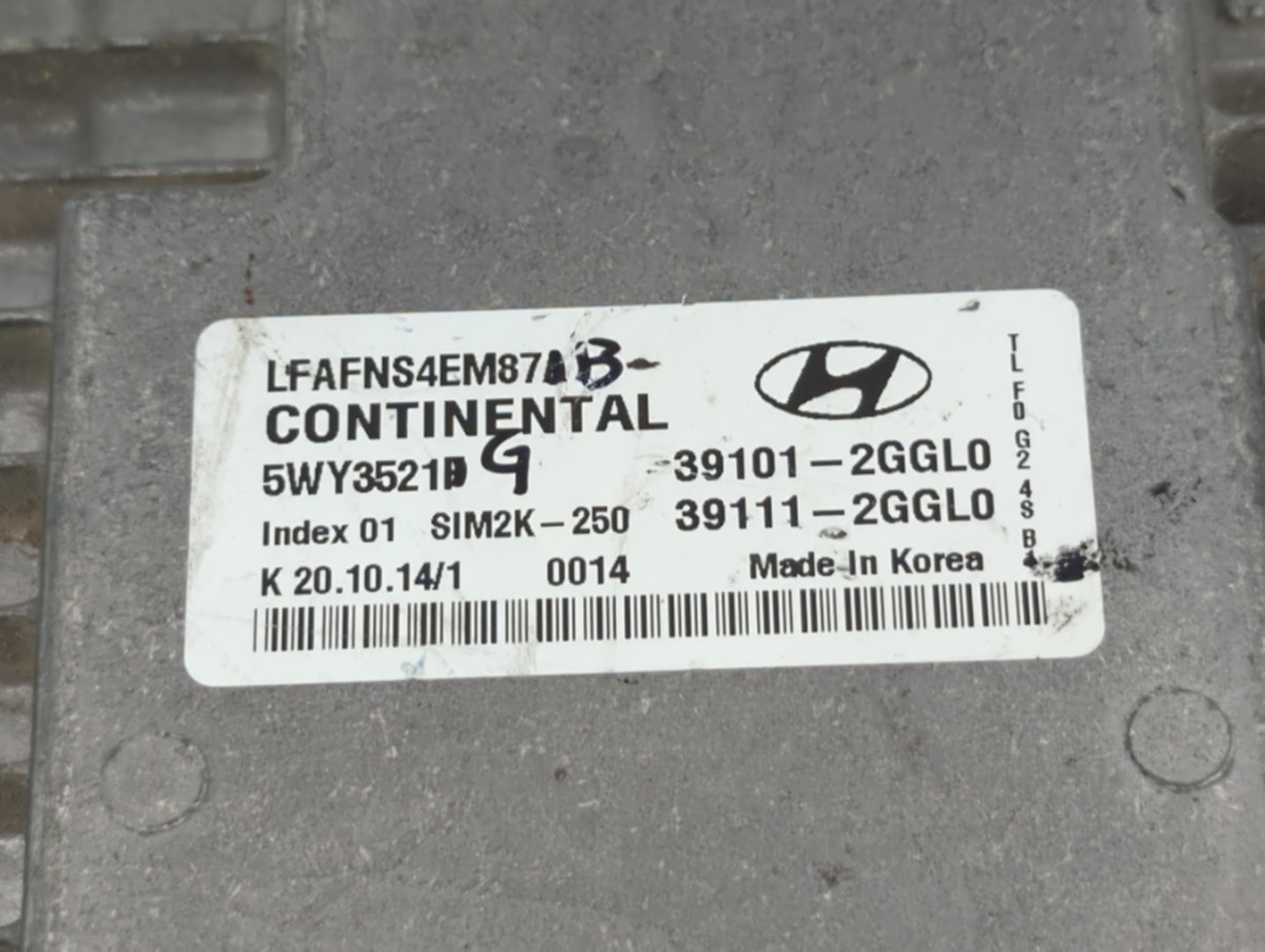 2015-2017 Hyundai Sonata PCM Engine Control Computer ECU ECM PCU OEM P/N:39101-2GGL0 Fits Fits 2015 2016 2017 OEM Used Auto 