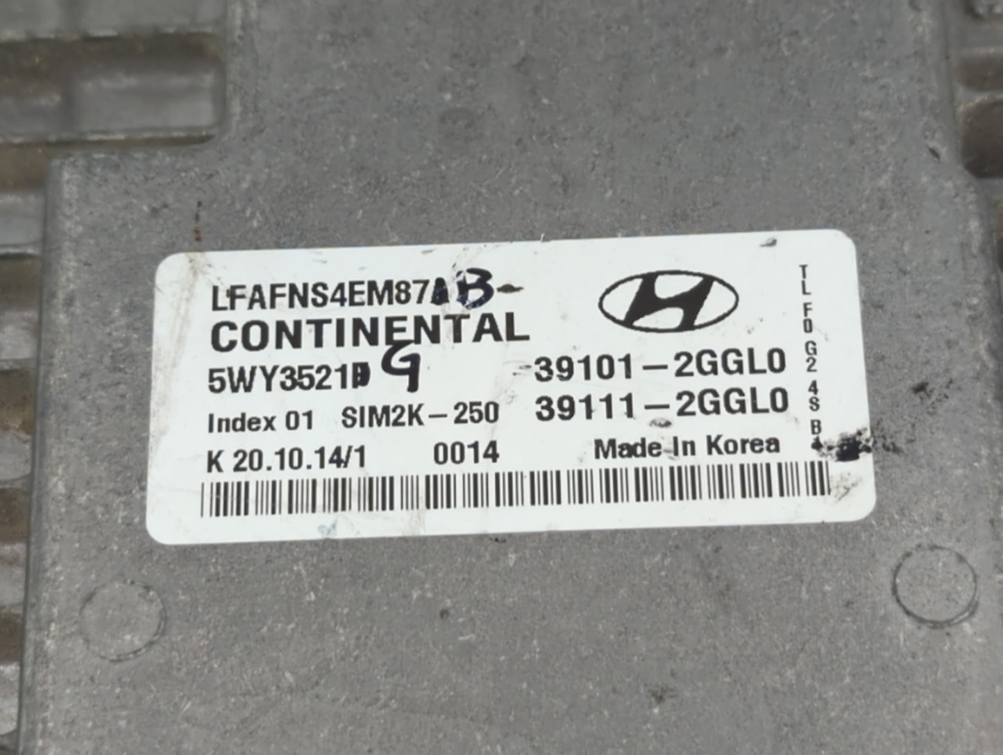2015-2017 Hyundai Sonata PCM Engine Control Computer ECU ECM PCU OEM P/N:39101-2GGL0 Fits Fits 2015 2016 2017 OEM Used Auto 