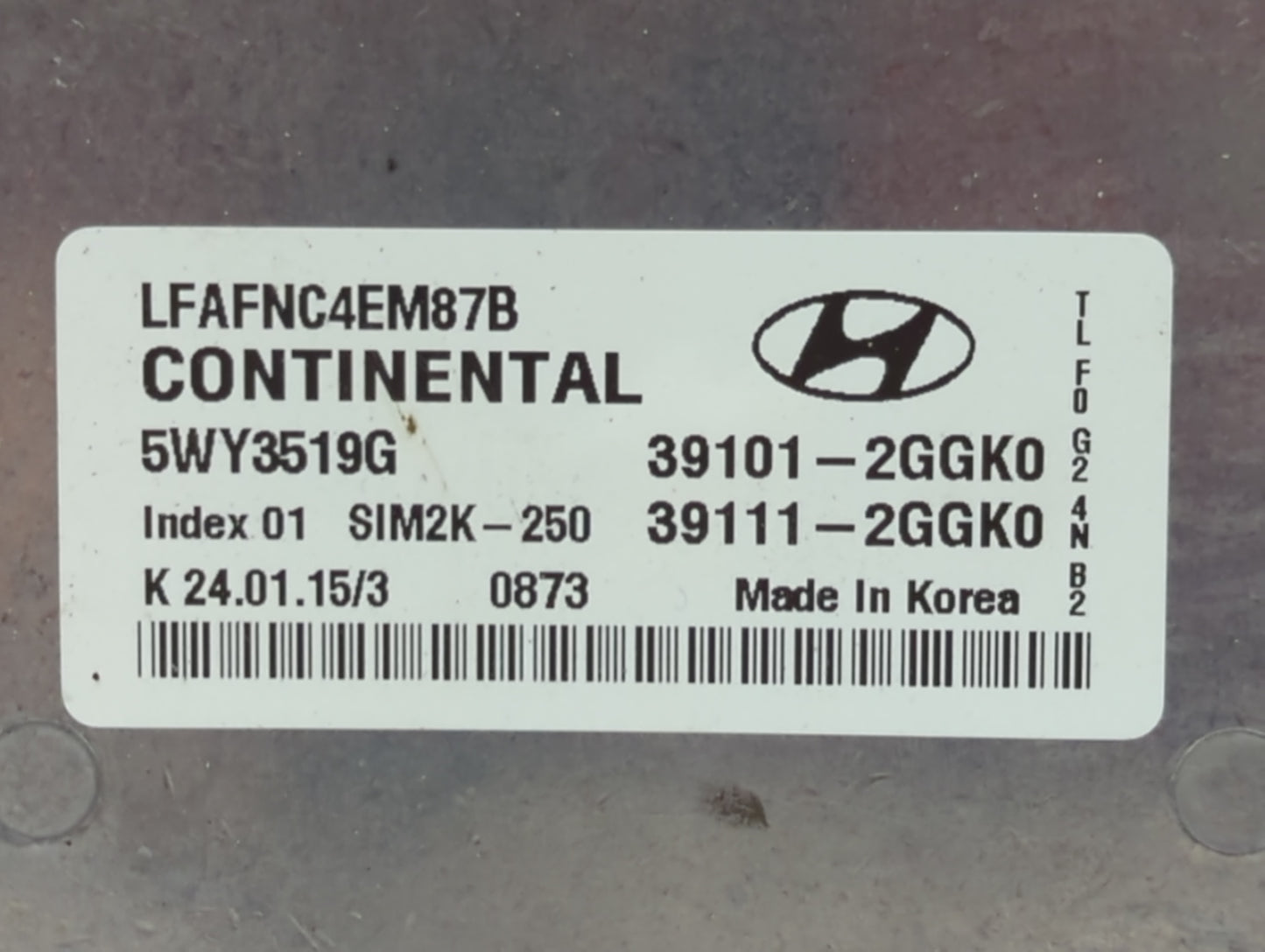2015-2017 Hyundai Sonata PCM Engine Control Computer ECU ECM PCU OEM P/N:39111-2GGK0 39101-2GGK0 Fits Fits 2015 2016 2017 OE
