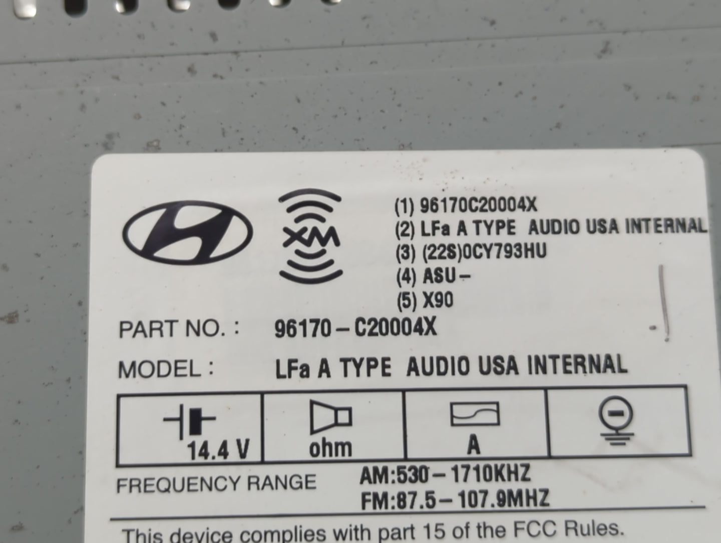 2015-2015 Hyundai Sonata Am Fm Cd Player Radio Receiver - Oemusedautoparts1.com