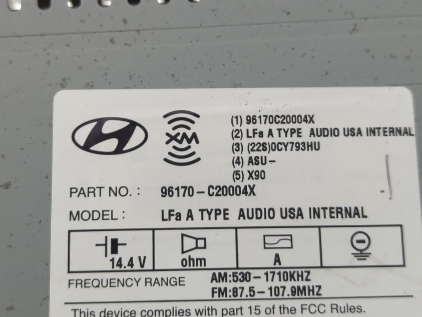 2015-2015 Hyundai Sonata Am Fm Cd Player Radio Receiver - Oemusedautoparts1.com