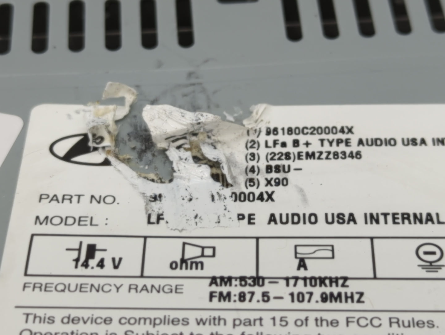 2015 Hyundai Sonata Radio AM FM Cd Player Receiver Replacement Fits OEM Used Auto Parts - Oemusedautoparts1.com