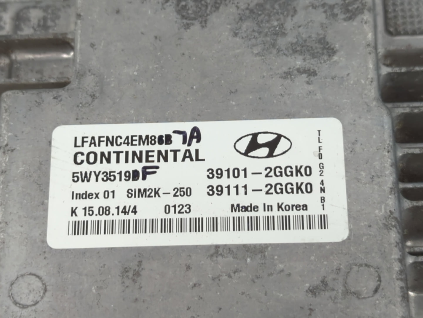 2015-2017 Hyundai Sonata PCM Engine Control Computer ECU ECM PCU OEM P/N:39101-2GGK0 Fits Fits 2015 2016 2017 OEM Used Auto 