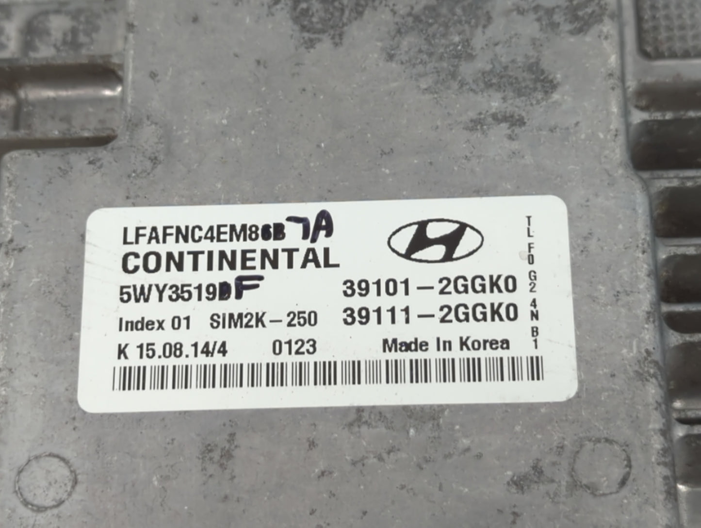 2015-2017 Hyundai Sonata PCM Engine Control Computer ECU ECM PCU OEM P/N:39101-2GGK0 Fits Fits 2015 2016 2017 OEM Used Auto 