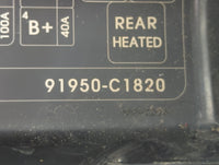 2015 Hyundai Sonata Fusebox Fuse Box Panel Relay Module P/N:91950-C1820 Fits OEM Used Auto Parts - Oemusedautoparts1.com