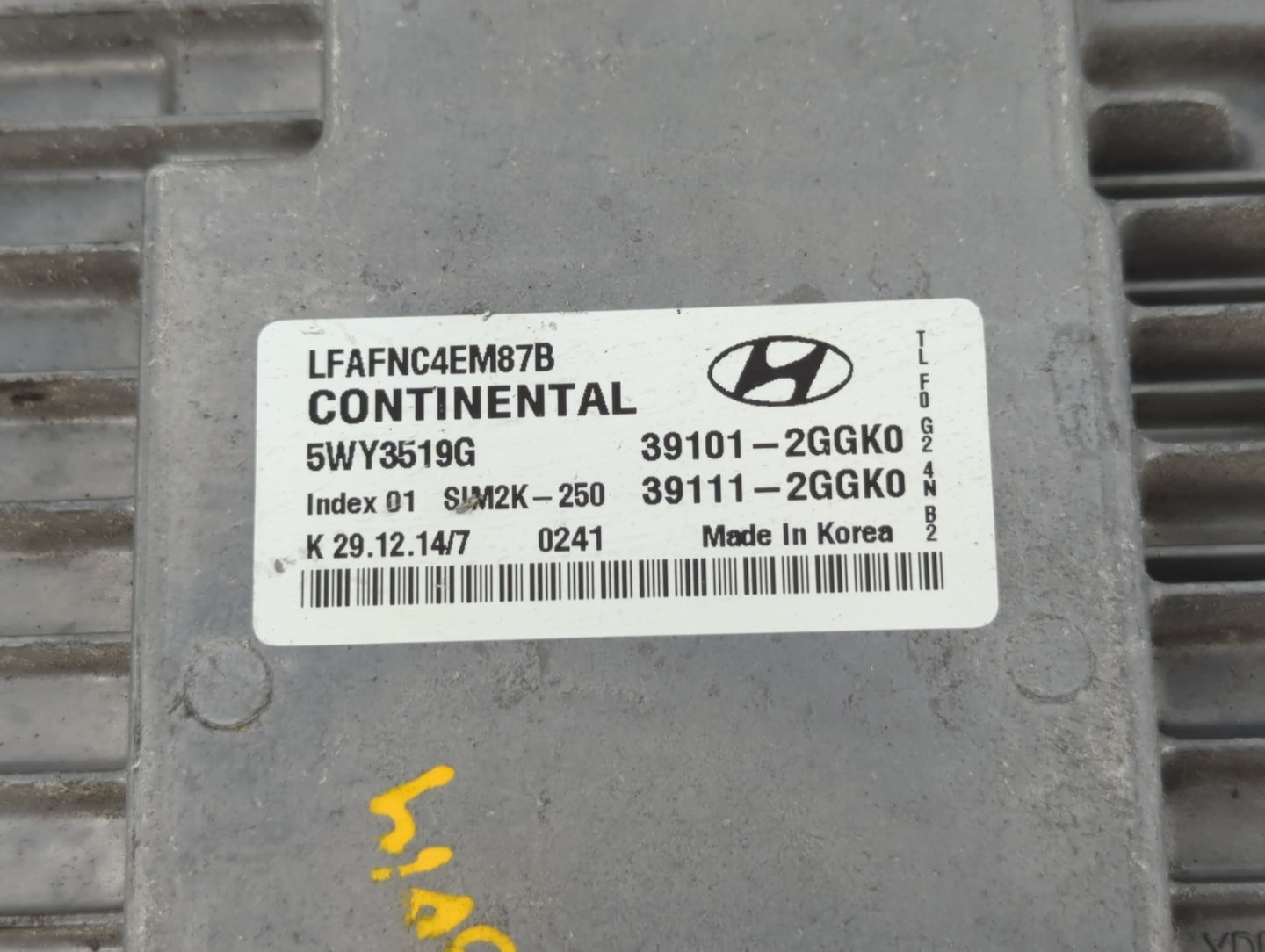 2015-2017 Hyundai Sonata PCM Engine Control Computer ECU ECM PCU OEM P/N:39101-2GGK0 Fits Fits 2015 2016 2017 OEM Used Auto 