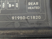 2015 Hyundai Sonata Fusebox Fuse Box Panel Relay Module P/N:91950-C1820 Fits OEM Used Auto Parts - Oemusedautoparts1.com