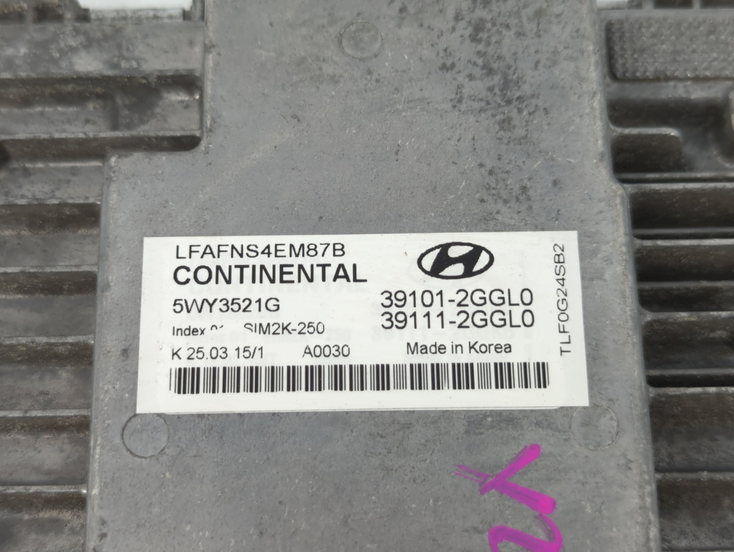 2015-2017 Hyundai Sonata PCM Engine Control Computer ECU ECM PCU OEM P/N:39101-2GGL0 Fits Fits 2015 2016 2017 OEM Used Auto 
