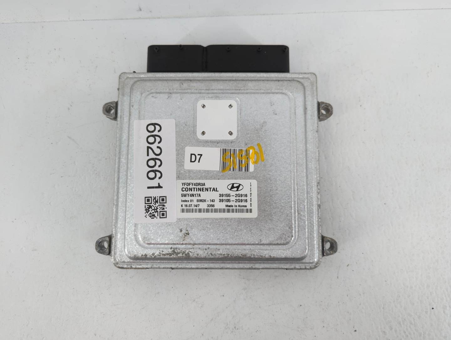 2011-2015 Hyundai Sonata PCM Engine Control Computer ECU ECM PCU OEM P/N:39105-2G916 39155-2G916 Fits OEM Used Auto Parts - 