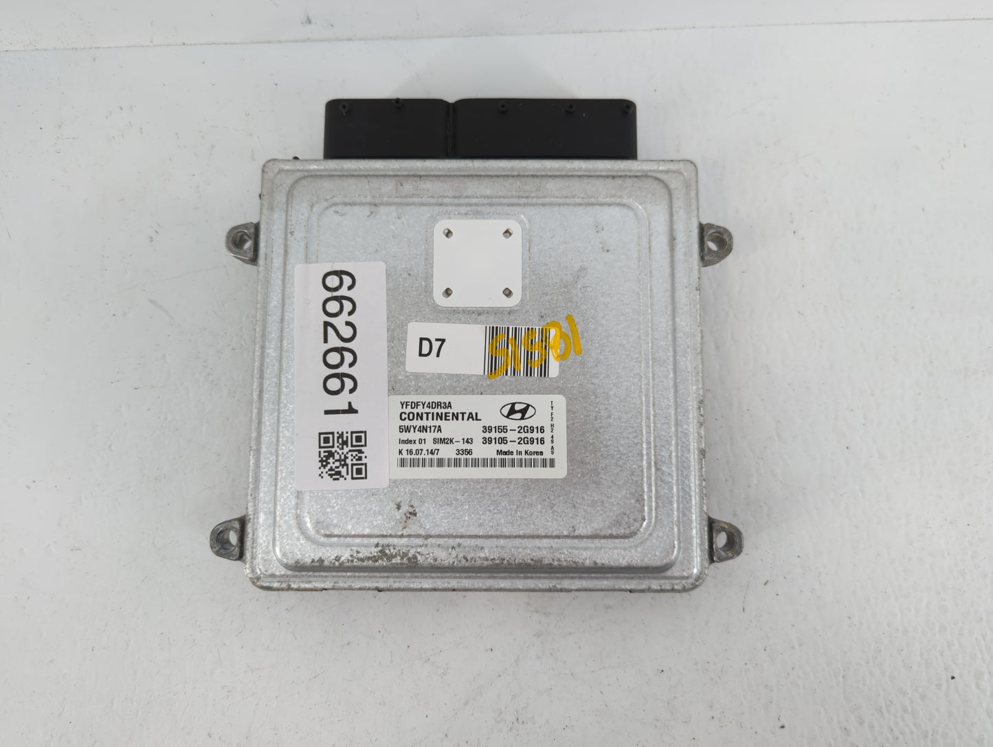 2011-2015 Hyundai Sonata PCM Engine Control Computer ECU ECM PCU OEM P/N:39105-2G916 39155-2G916 Fits OEM Used Auto Parts - 