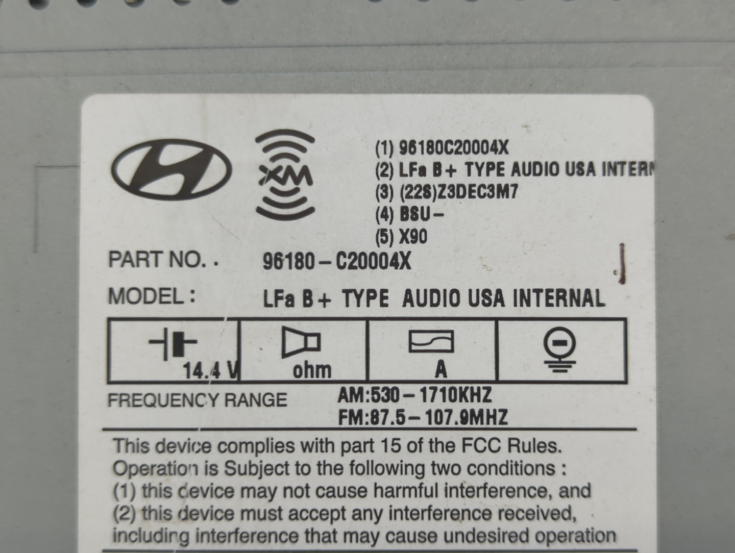 2015-2017 Hyundai Sonata Am Fm Cd Player Radio Receiver - Oemusedautoparts1.com