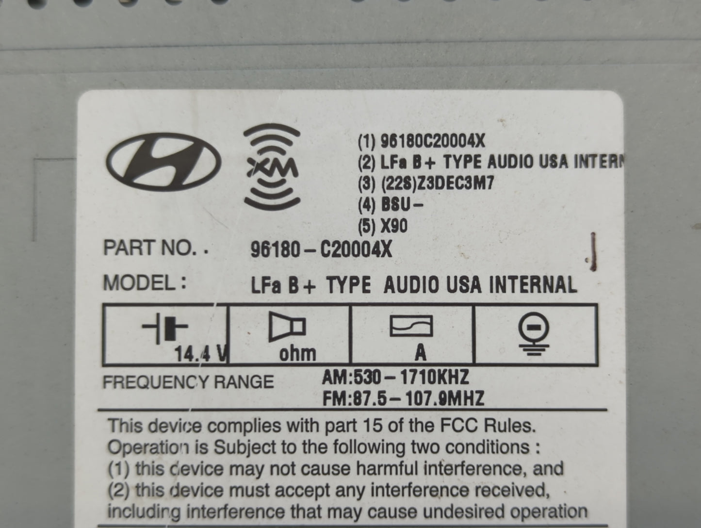 2015-2017 Hyundai Sonata Am Fm Cd Player Radio Receiver - Oemusedautoparts1.com
