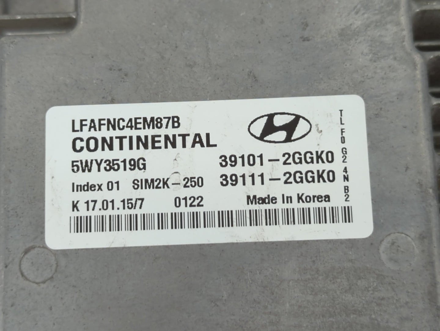 2015-2017 Hyundai Sonata PCM Engine Control Computer ECU ECM PCU OEM P/N:39111-2GGK0 39101-2GGK0 Fits Fits 2015 2016 2017 OE