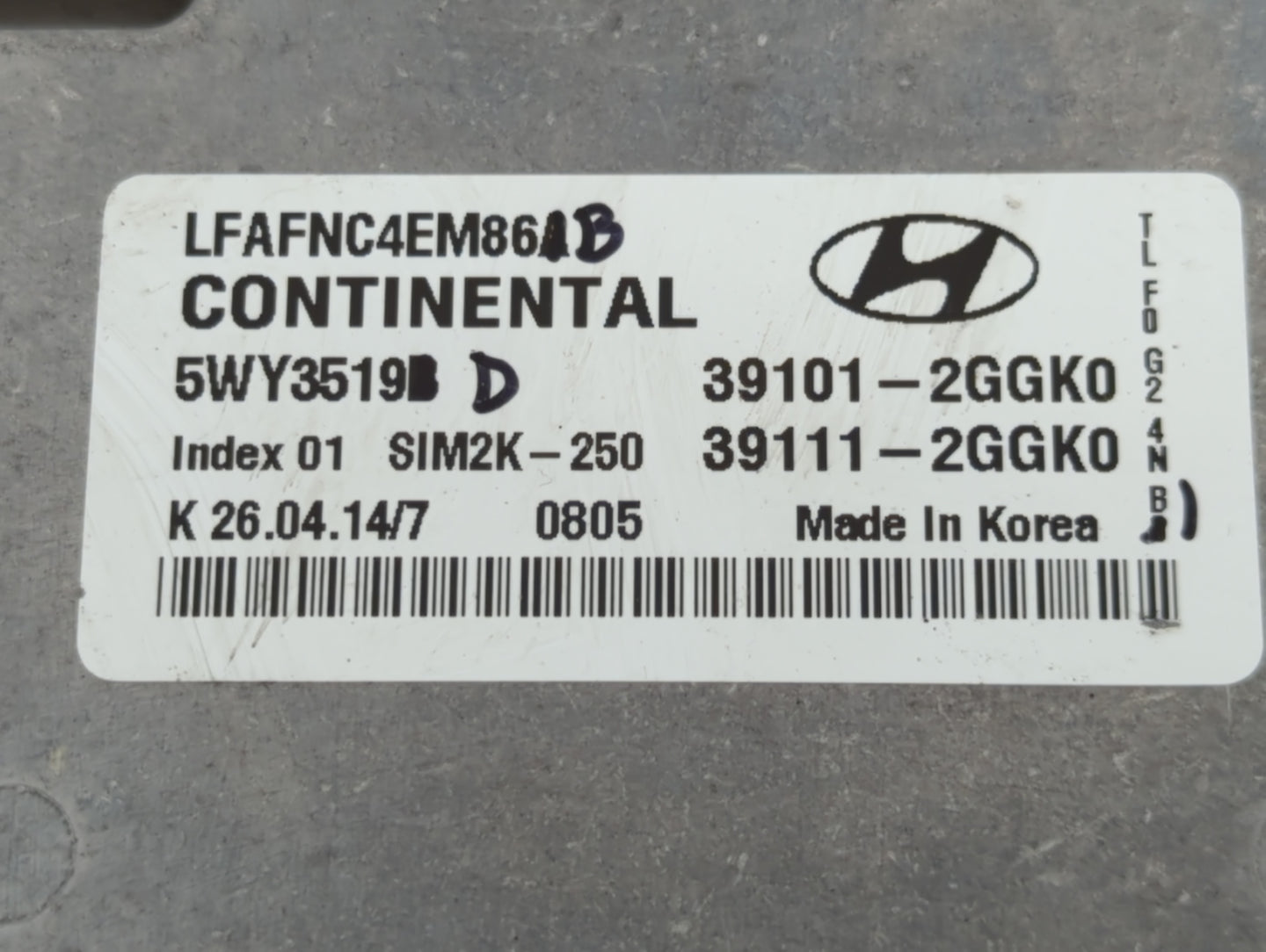 2015-2017 Hyundai Sonata PCM Engine Control Computer ECU ECM PCU OEM P/N:39111-2GGK0 39101-2GGK0 Fits Fits 2015 2016 2017 OE