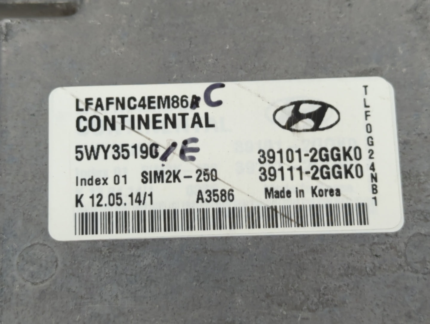 2015-2017 Hyundai Sonata PCM Engine Control Computer ECU ECM PCU OEM P/N:39111-2GGK0 39101-2GGK0 Fits Fits 2015 2016 2017 OE