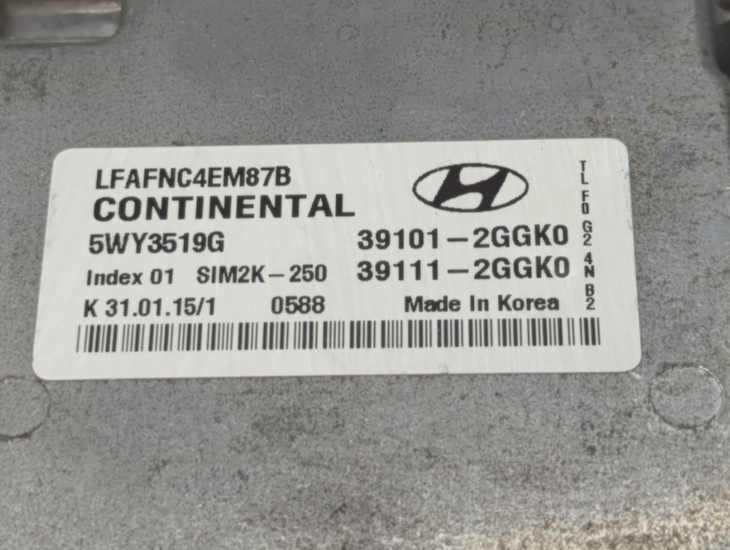 2015-2017 Hyundai Sonata PCM Engine Control Computer ECU ECM PCU OEM P/N:39111-2GGK0 39101-2GGK0 Fits Fits 2015 2016 2017 OE