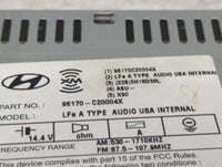 2015 Hyundai Sonata Radio AM FM Cd Player Receiver Replacement P/N:96170C20004X 96170-C20004X Fits OEM Used Auto Parts - Oem