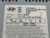 2015 Hyundai Sonata Radio AM FM Cd Player Receiver Replacement P/N:96170-C20004X Fits OEM Used Auto Parts - Oemusedautoparts