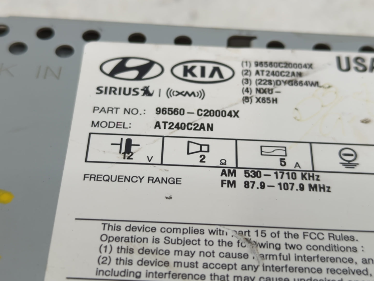 2011-2015 Hyundai Sonata Am Fm Cd Player Radio Receiver - Oemusedautoparts1.com
