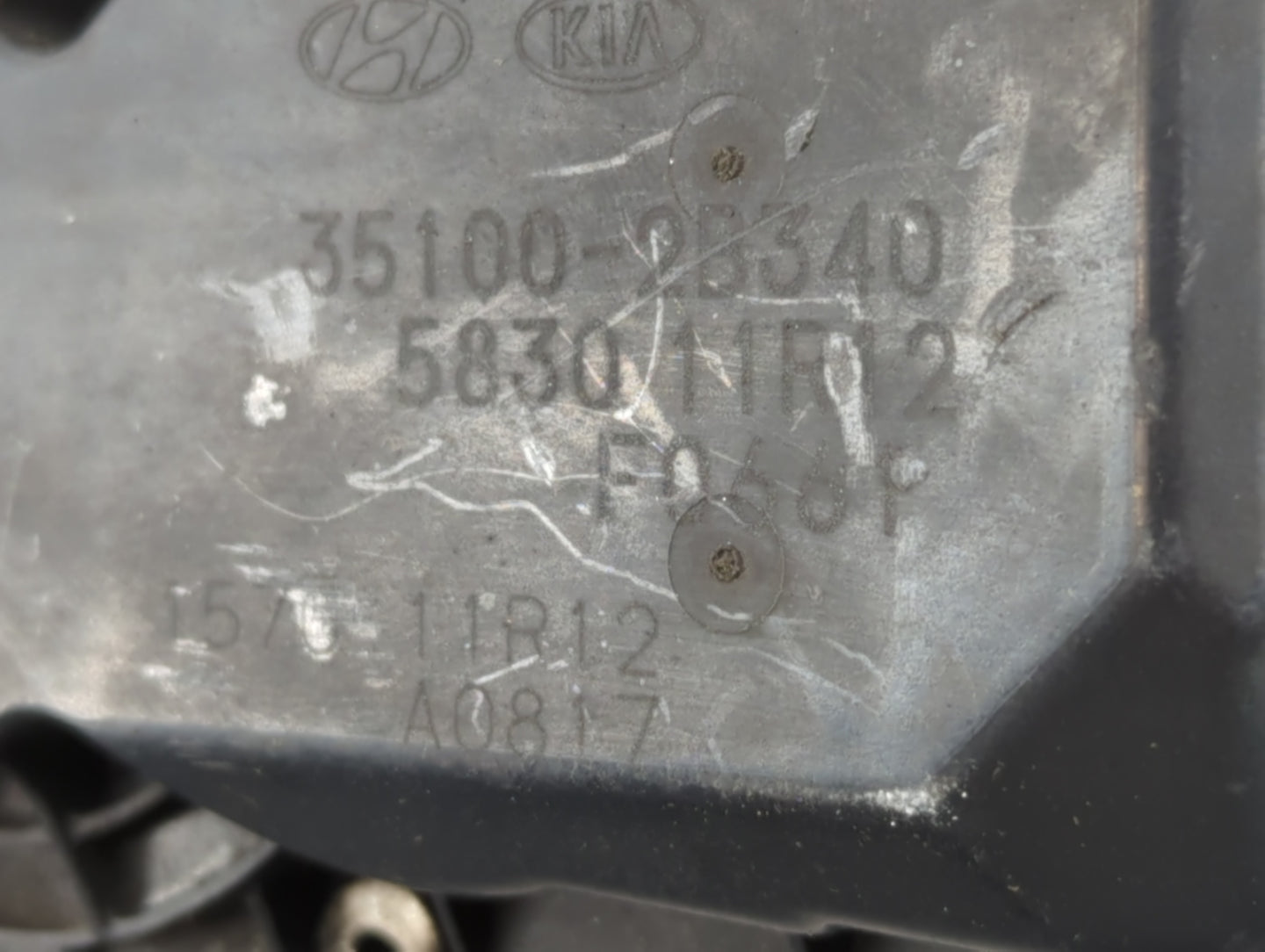 2015-2019 Hyundai Sonata Throttle Body P/N:35100-2B340 Fits Fits 2015 2016 2017 2018 2019 2020 2021 2022 OEM Used Auto Parts