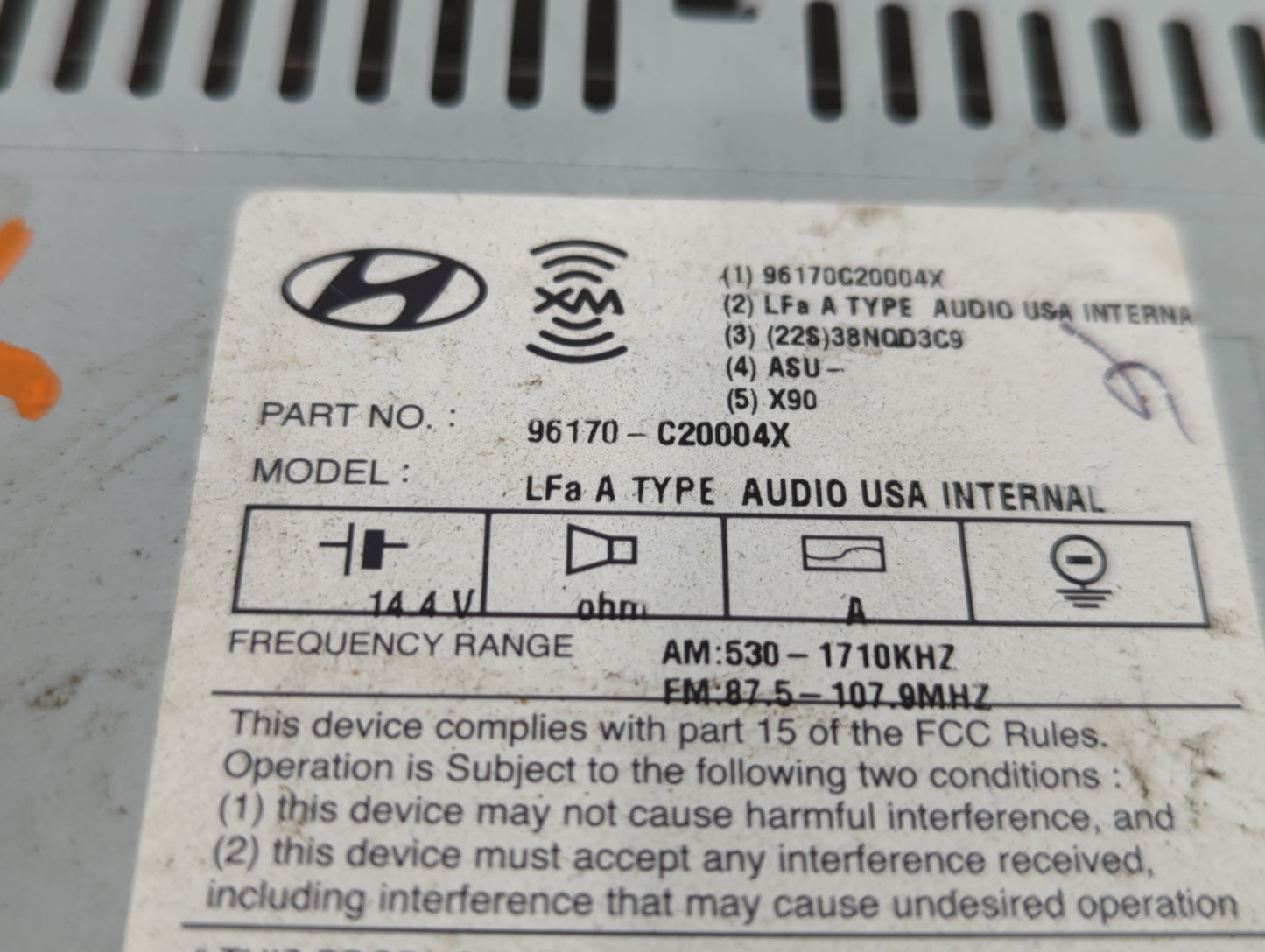 2015-2015 Hyundai Sonata Am Fm Cd Player Radio Receiver - Oemusedautoparts1.com