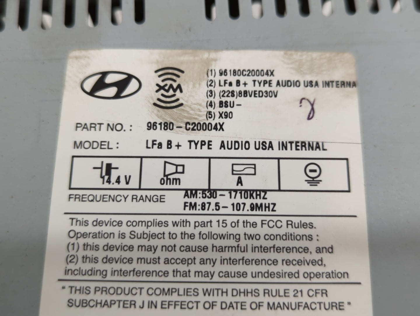2015-2015 Hyundai Sonata Am Fm Cd Player Radio Receiver - Oemusedautoparts1.com