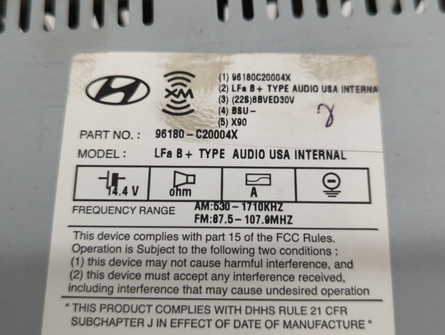 2015-2015 Hyundai Sonata Am Fm Cd Player Radio Receiver - Oemusedautoparts1.com