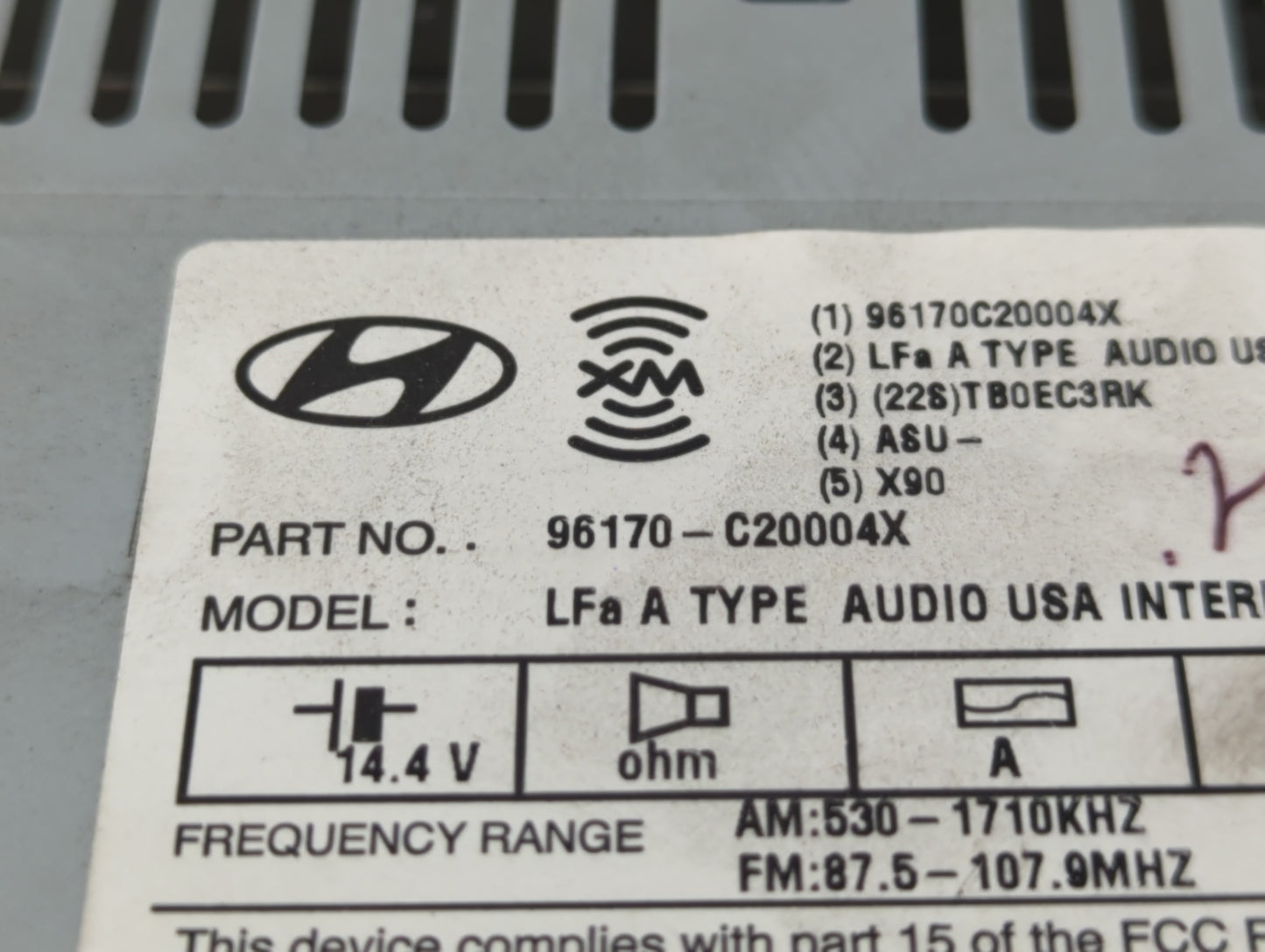 2015-2017 Hyundai Sonata Am Fm Cd Player Radio Receiver - Oemusedautoparts1.com