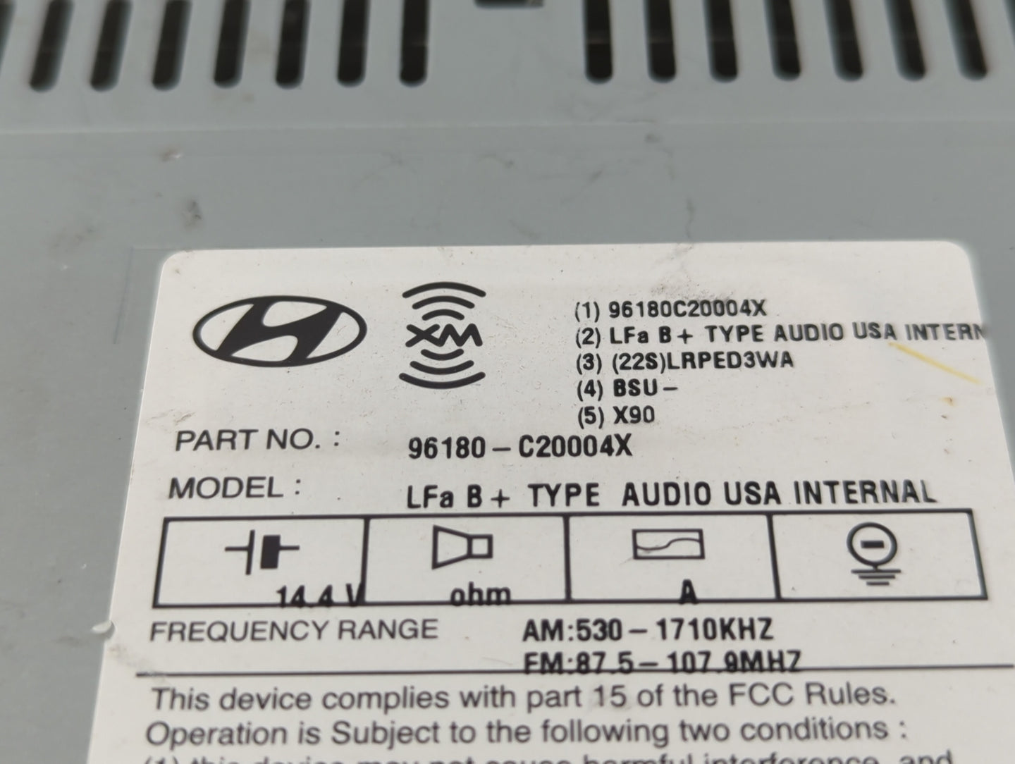 2015-2017 Hyundai Sonata Am Fm Cd Player Radio Receiver - Oemusedautoparts1.com