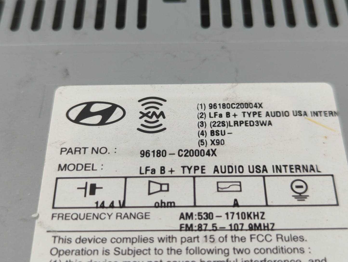2015-2017 Hyundai Sonata Am Fm Cd Player Radio Receiver - Oemusedautoparts1.com