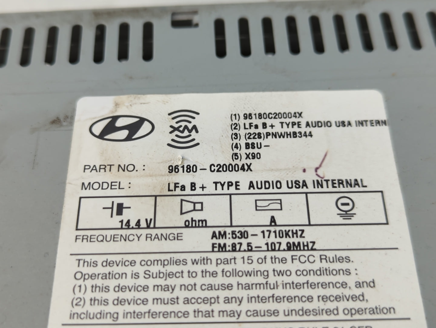 2015-2015 Hyundai Sonata Am Fm Cd Player Radio Receiver - Oemusedautoparts1.com