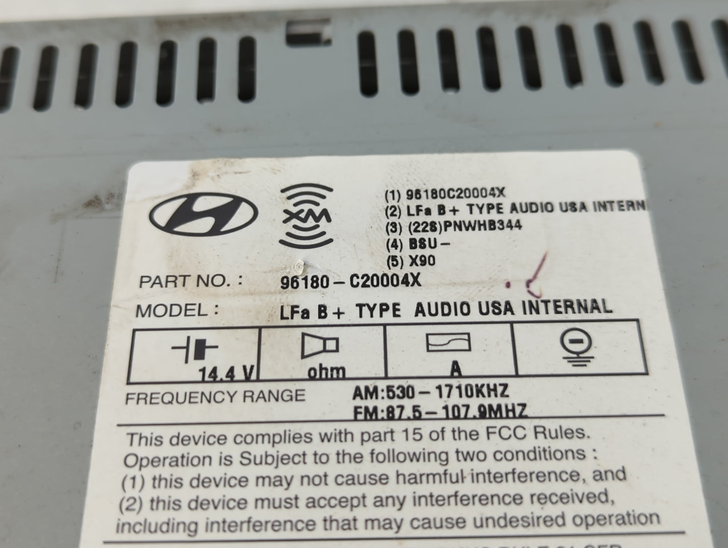 2015-2015 Hyundai Sonata Am Fm Cd Player Radio Receiver - Oemusedautoparts1.com
