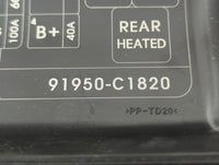 2015 Hyundai Sonata Fusebox Fuse Box Panel Relay Module P/N:91950-C1820 Fits OEM Used Auto Parts - Oemusedautoparts1.com