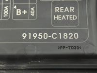 2015 Hyundai Sonata Fusebox Fuse Box Panel Relay Module P/N:91950-C1820 Fits OEM Used Auto Parts - Oemusedautoparts1.com