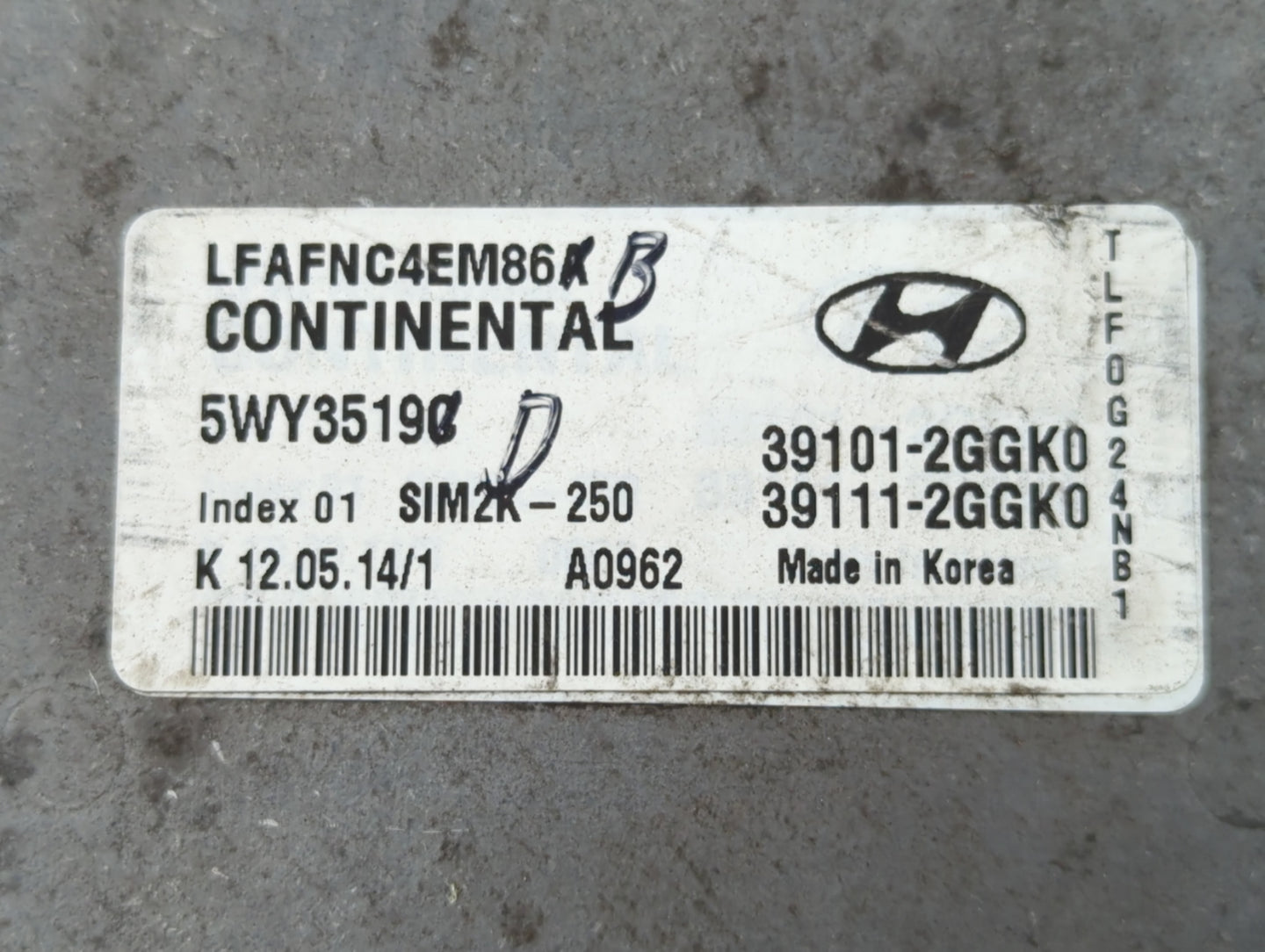 2015-2017 Hyundai Sonata PCM Engine Control Computer ECU ECM PCU OEM P/N:39111-2GGK0 39101-2GGK0 Fits Fits 2015 2016 2017 OE